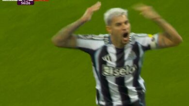 هدف برونو جيمارايش الأول لـ نيوكاسل ضد ليفربول